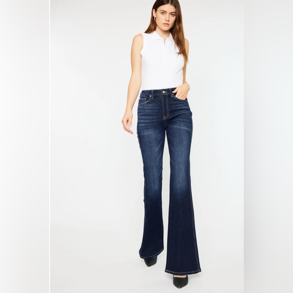 KanCan Dark Wash Flare Leg Jean Size 5/26 - Picture 1 of 9
